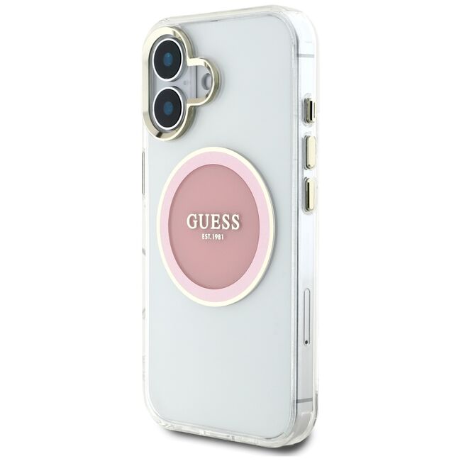 Husa premium pentru  iPhone 16 compatibila MagSafe Guess Luxury Series - Alb