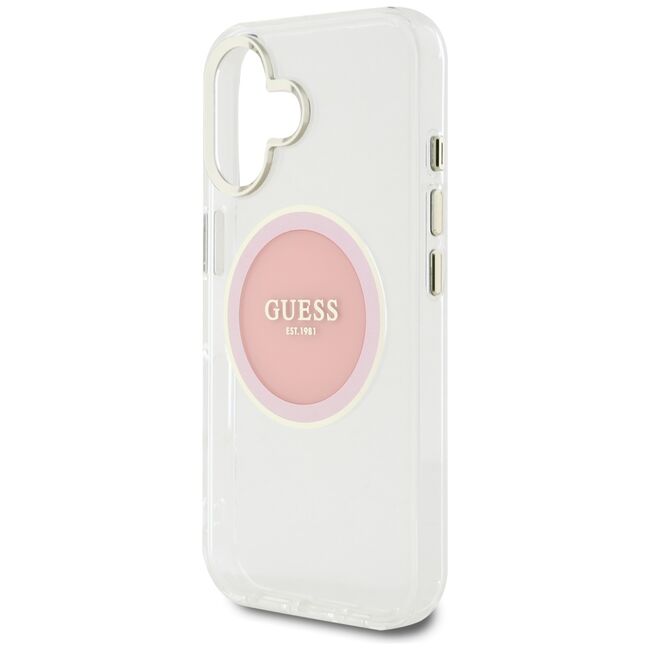 Husa premium pentru  iPhone 16 compatibila MagSafe Guess Luxury Series - Alb