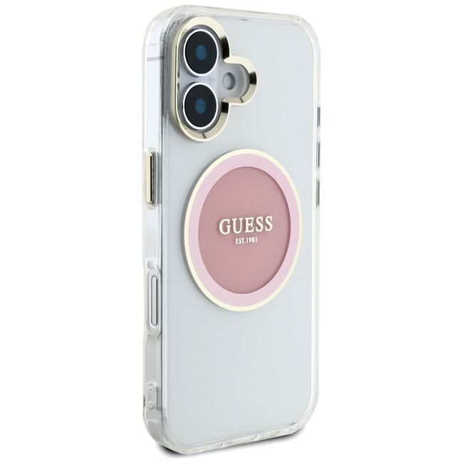 Husa premium pentru  iPhone 16 compatibila MagSafe Guess Luxury Series - Alb