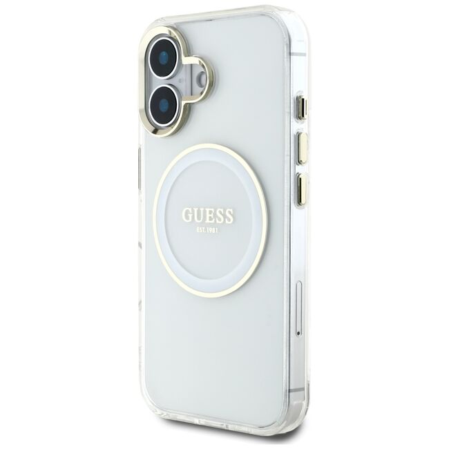 Husa premium pentru  iPhone 16 compatibila MagSafe Guess Luxury Series - Gri