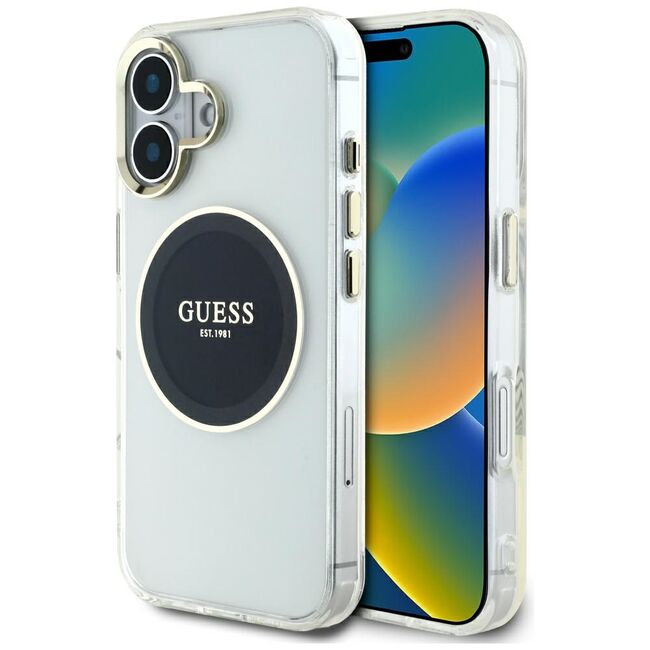 Husa premium pentru  iPhone 16 compatibila MagSafe Guess Luxury Series - Ice
