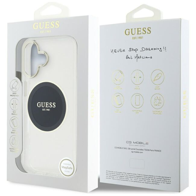 Husa premium pentru  iPhone 16 compatibila MagSafe Guess Luxury Series - Ice