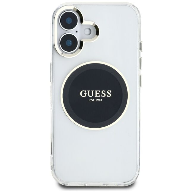 Husa premium pentru  iPhone 16 compatibila MagSafe Guess Luxury Series - Ice