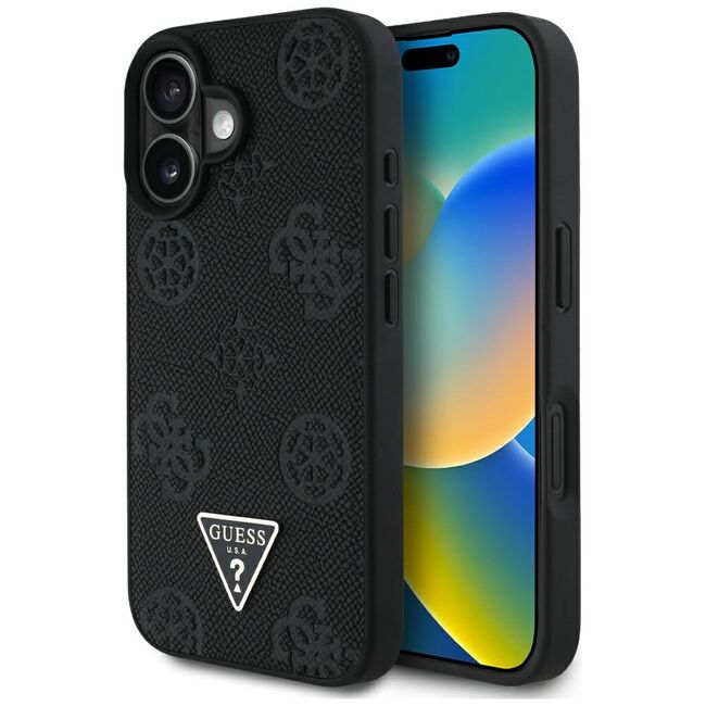 Husa premium pentru  iPhone 16 compatibila MagSafe Guess Luxury Series - Negru