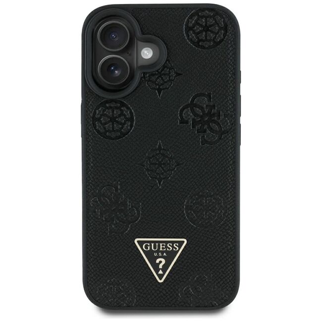 Husa premium pentru  iPhone 16 compatibila MagSafe Guess Luxury Series - Negru