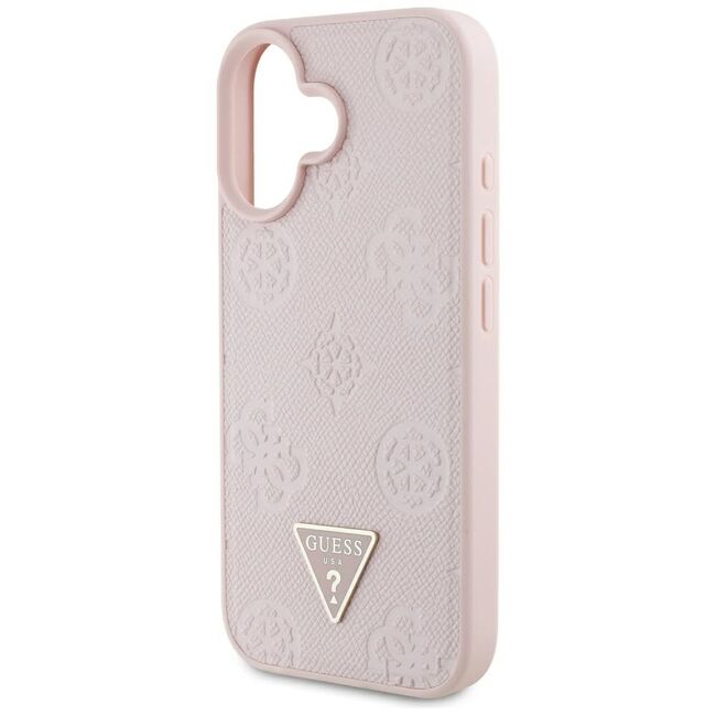Husa premium pentru  iPhone 16 compatibila MagSafe Guess Luxury Series - Roz
