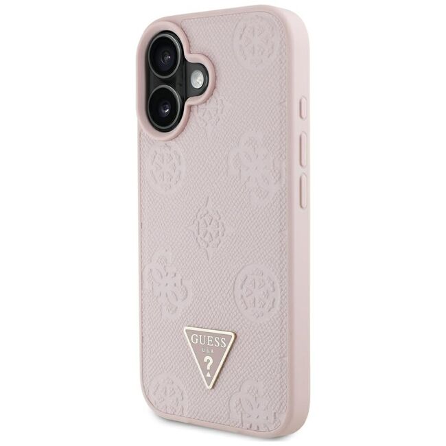 Husa premium pentru  iPhone 16 compatibila MagSafe Guess Luxury Series - Roz