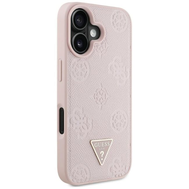Husa premium pentru  iPhone 16 compatibila MagSafe Guess Luxury Series - Roz