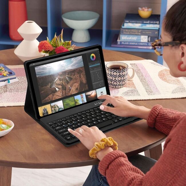 Husa cu tastatura iluminata RGB detasabila pentru Lenovo Tab M11 11 inch, negru