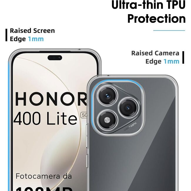 Husa pentru  Honor 400 Lite, Anti-Shock 1.5mm, cu protectie lentile, Transparent