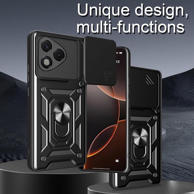 Husa pentru  Honor 400 Lite Ring Armor Kickstand Tough Rugged Cover cu protectie camera, Roz