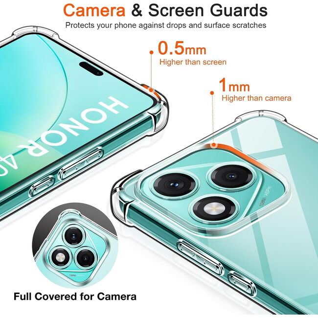 Husa pentru  Honor 400 Lite Slim Anti-Shock 1.5mm reinforced 4 corners, Transparent