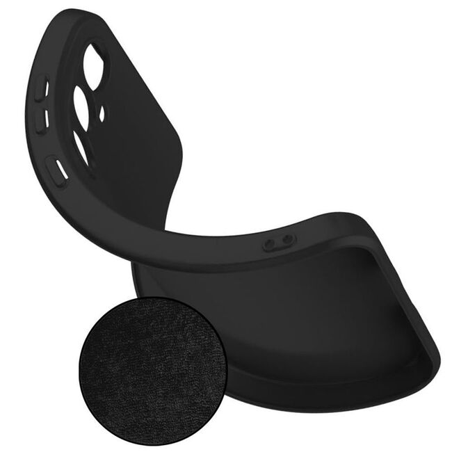 Husa pentru  Samsung Galaxy S24 FE Liquid Silicone, subțire, captusita cu microfibra, anti amprentă, protectie cameră foto, Negru