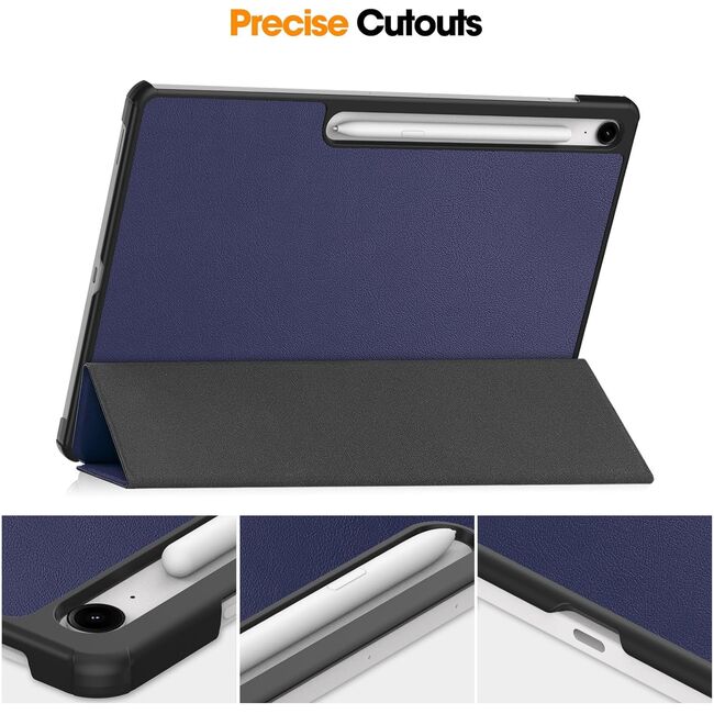Husa pentru  Samsung Galaxy Tab S10 FE+ Plus 13.1 inch tip stand functie sleep/wake-up, protectie 360 - Albastru