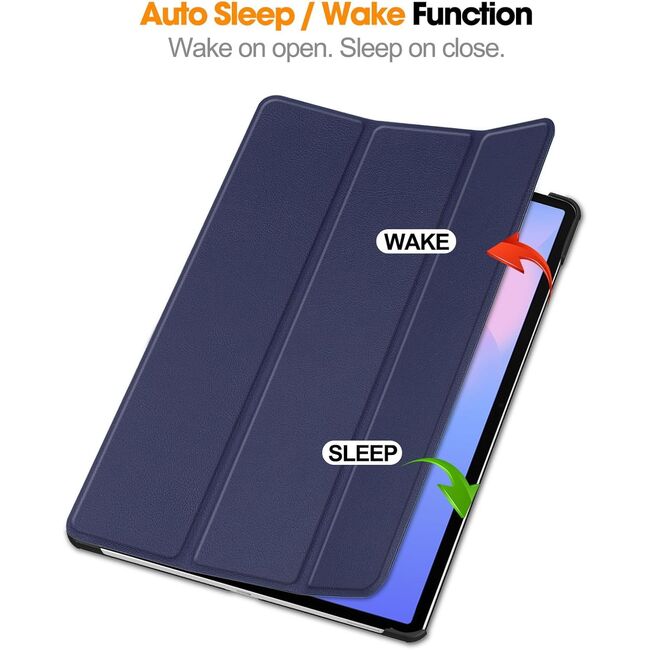 Husa pentru  Samsung Galaxy Tab S10 FE+ Plus 13.1 inch tip stand functie sleep/wake-up, protectie 360 - Albastru