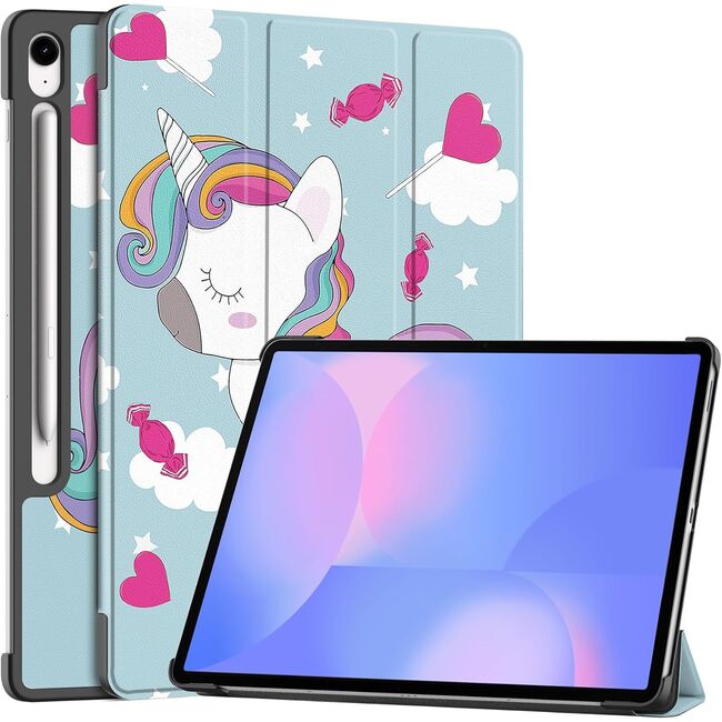 Husa pentru  Samsung Galaxy Tab S10 FE+ Plus 13.1 inch tip stand functie sleep/wake-up, protectie 360 - Unicorn
