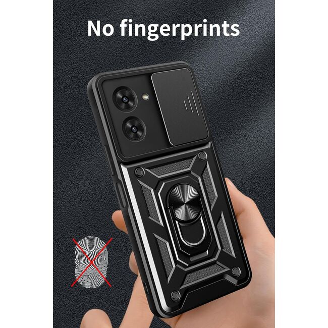 Husa pentru  Xiaomi Redmi A5 4G Ring Armor Kickstand Tough Rugged Cover cu protectie camera, Negru
