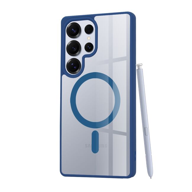 Huse pentru  Samsung Galaxy S25 Ultra cu MagSafe Crystal Clear Back Series - Albastru