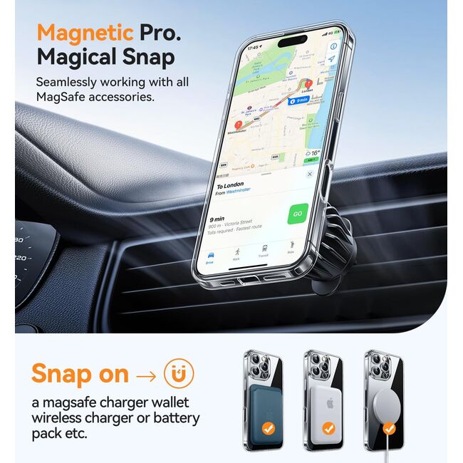 Husa pentru  iPhone 15 Pro compatibila MagSafe Anti-Shock 1.5mm reinforced 4 corners - clear