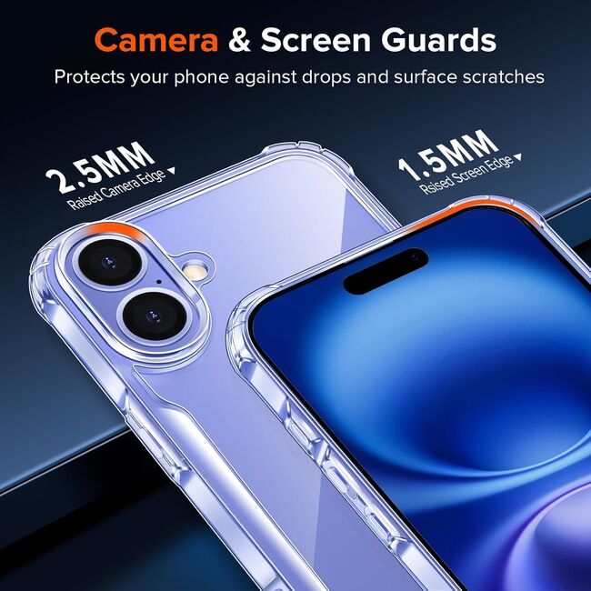 Husa pentru  iPhone 16 Plus compatibila MagSafe Anti-Shock 1.5mm reinforced 4 corners - clear