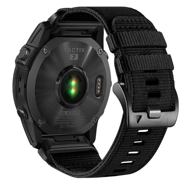 Curea pentru Garmin Fenix 3/3 HR/5X/5X Plus/6X/6X Pro/7X/7X Pro Solar 26 mm Quickfit din nailon durabil - Negru