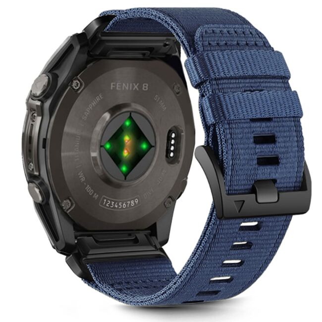 Curea pentru Garmin Fenix 5/ 5 Plus 6/ 6 Pro/ 7 / Forerunner 935/ 945/ 955/ Approach S60/ S62 22 mm Quickfit din nailon durabil - Albastru