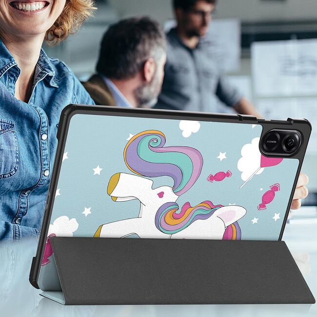 Husa pentru  Honor Pad X9 tip stand functie sleep/wake-up, protectie 360 - Unicorn