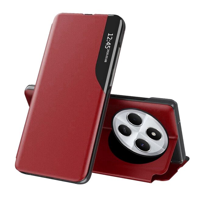 Husa pentru  Xiaomi Redmi 14C tip carte, Smart View, Rosu