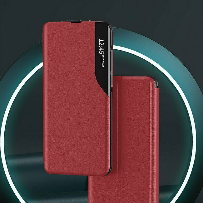 Husa pentru  Xiaomi Redmi 14C tip carte, Smart View, Rosu