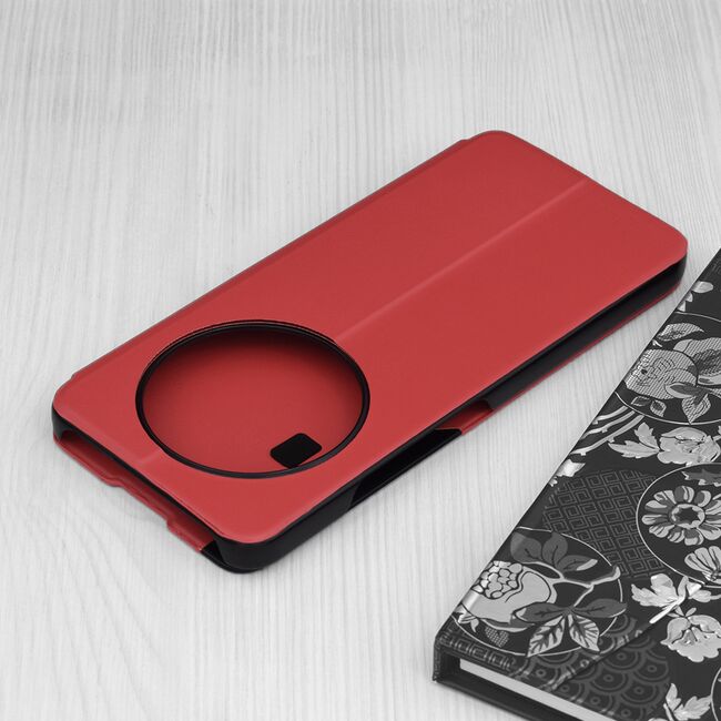 Husa pentru  Xiaomi Redmi 14C tip carte, Smart View, Rosu