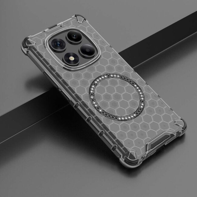 Husa pentru  Xiaomi Redmi Note 14 Pro+ Plus Cyber Shield Bumper, Compatibila MagSafe, Antishock reinforced corners si margini intarite - Negru