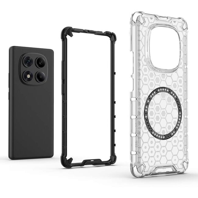 Husa pentru  Xiaomi Redmi Note 14 Pro+ Plus Cyber Shield Bumper, Compatibila MagSafe, Antishock reinforced corners si margini intarite - Negru