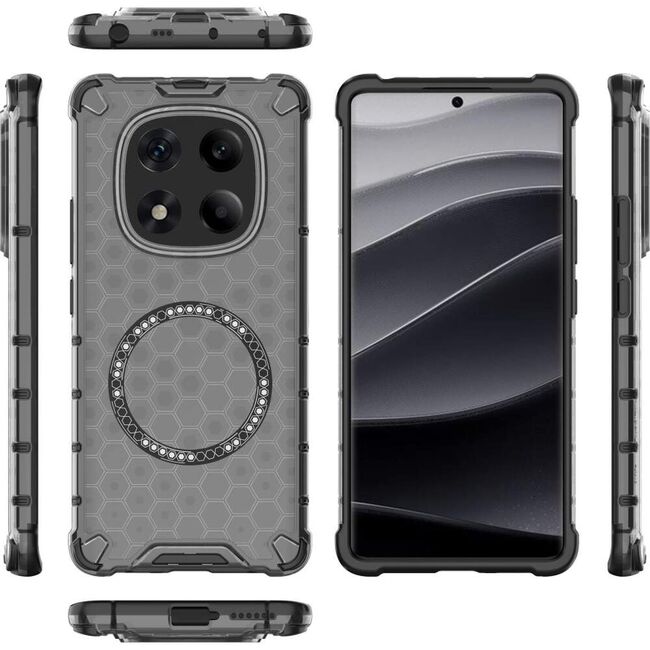 Husa pentru  Xiaomi Redmi Note 14 Pro+ Plus Cyber Shield Bumper, Compatibila MagSafe, Antishock reinforced corners si margini intarite - Negru