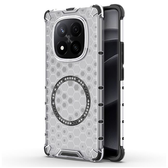 Husa pentru  Xiaomi Redmi Note 14 Pro+ Plus Cyber Shield Bumper, Compatibila MagSafe, Antishock reinforced corners si margini intarite - Clear