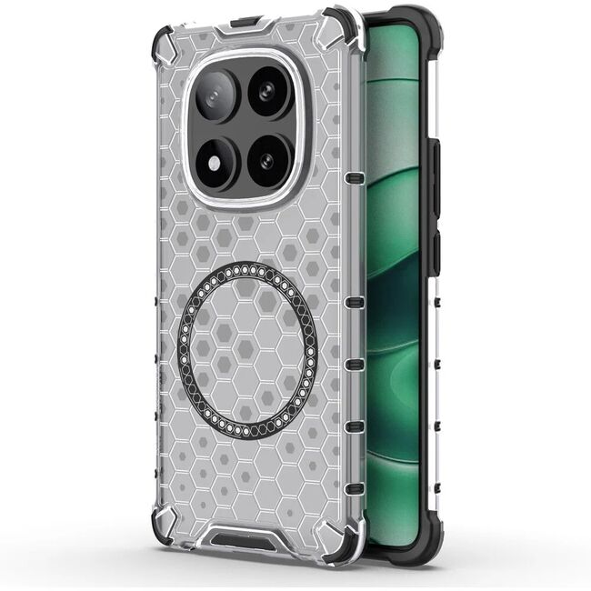 Husa pentru  Xiaomi Redmi Note 14 Pro 5G Cyber Shield Bumper, Compatibila MagSafe, Antishock reinforced corners si margini intarite - Clear