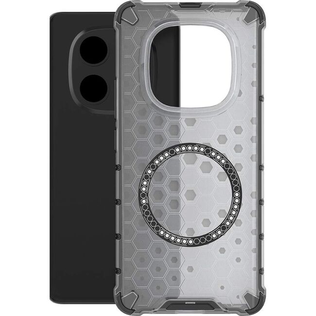 Husa pentru  Xiaomi Redmi Note 14 Pro 5G Cyber Shield Bumper, Compatibila MagSafe, Antishock reinforced corners si margini intarite - Negru