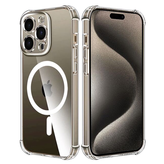 Husa pentru  iPhone 15 Pro Max compatibila MagSafe Anti-Shock 1.5mm reinforced 4 corners - clear