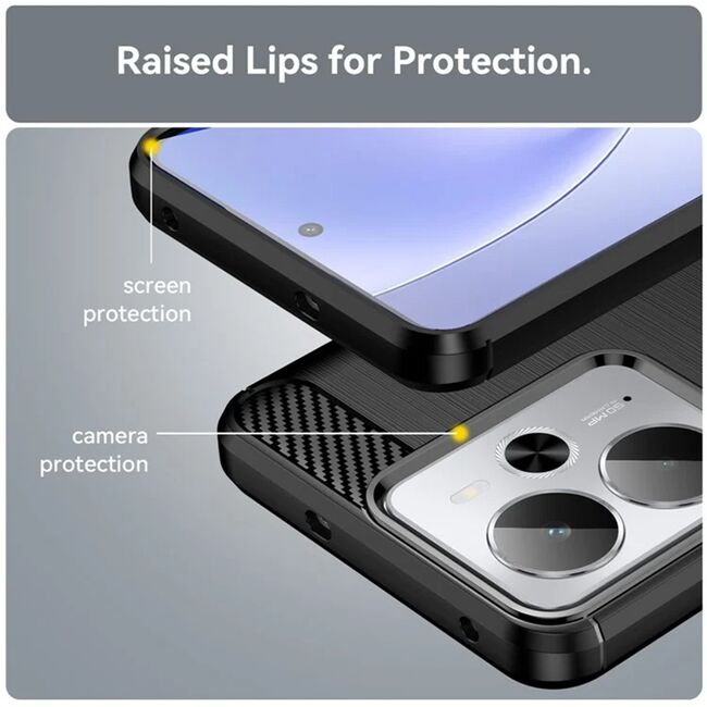 Husa pentru Realme 14 / 14T Carbon Liquid Silicone, Negru denim