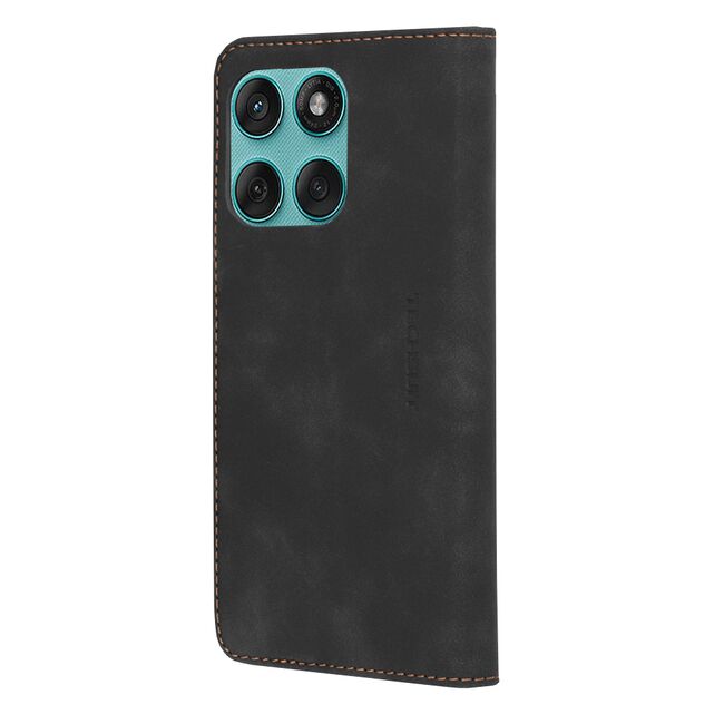 Husa tip carte pentru  Motorola Edge 60 Fusion Retro Business cu inchidere magnetica, Negru