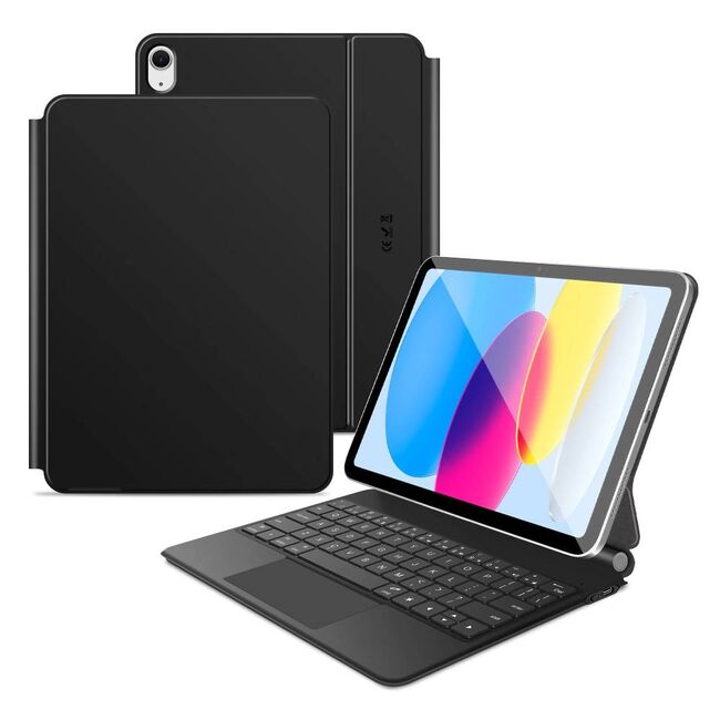 Husa Premium Magnetica pentru iPad 11 2025 3-în-1 cu Tastatura Iluminata RGB si Touchpad - Smart Business – transforma tableta intr-un laptop elegant - negru