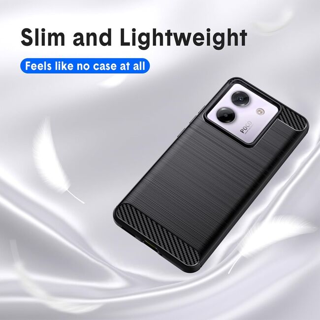 Husa pentru Poco M7 Pro 5G Carbon Liquid Silicone, Negru denim