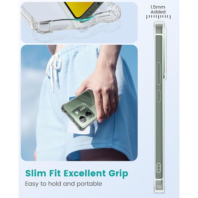 Husa pentru  Poco M7 Pro Slim Anti-Shock 1.5mm reinforced 4 corners, Transparent