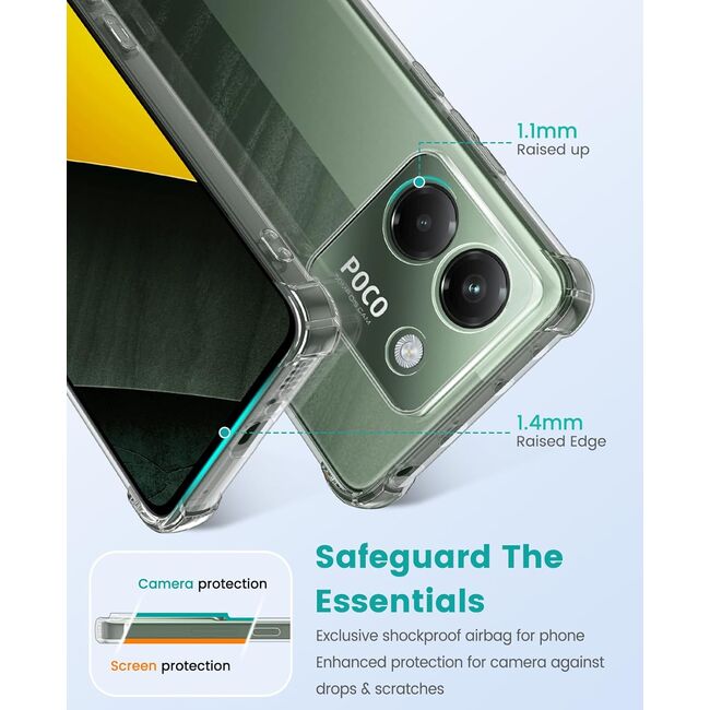 Husa pentru  Poco M7 Pro Slim Anti-Shock 1.5mm reinforced 4 corners, Transparent