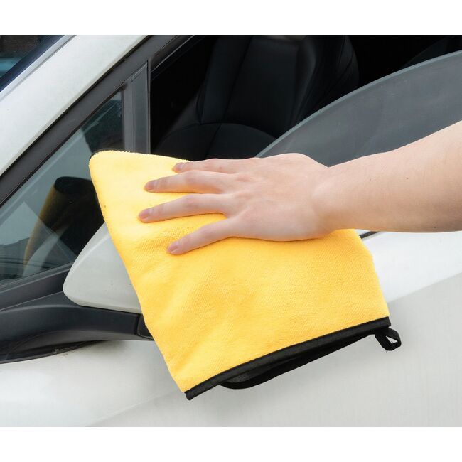 Prosop Auto multifunctional din Microfibră  Dublu 30x60 cm – Ultra Absorbant, Velur Moale pentru Spălare și Uscare Mașini - Gri/Galben
