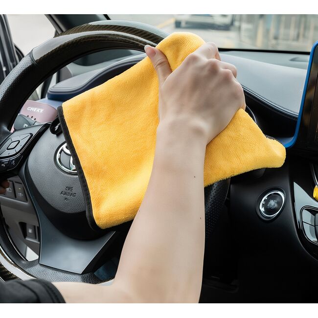 Prosop Auto multifunctional din Microfibră  Dublu 30x60 cm – Ultra Absorbant, Velur Moale pentru Spălare și Uscare Mașini - Gri/Galben