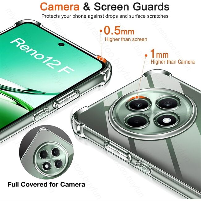 Husa pentru  Oppo Reno 12F, 12FS compatibila MagSafe Anti-Shock 1.5mm reinforced 4 corners - clear