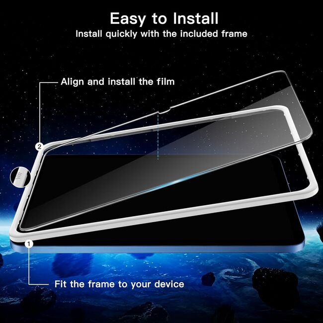 Set 2 x Folie de protectie pentru tableta iPad 11 2025 11 inch, cu aplicator Easy App, Tempered Glass, transparenta