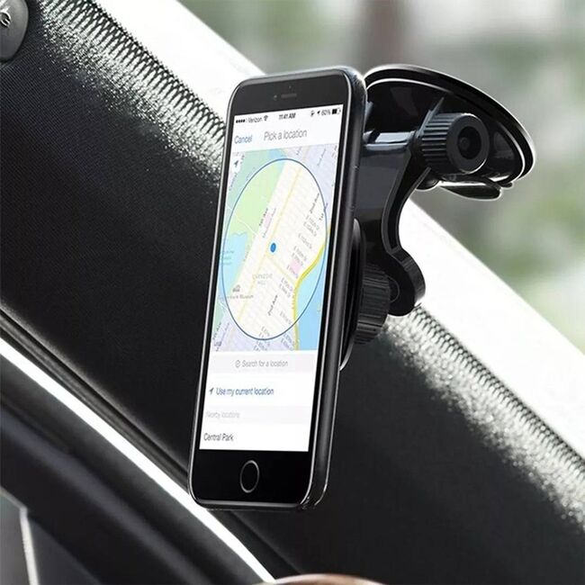 Suport Auto Magnetic pentru Bord cu Placute Metalice - Techsuit MagGrip (S6) - Negru / Rosy