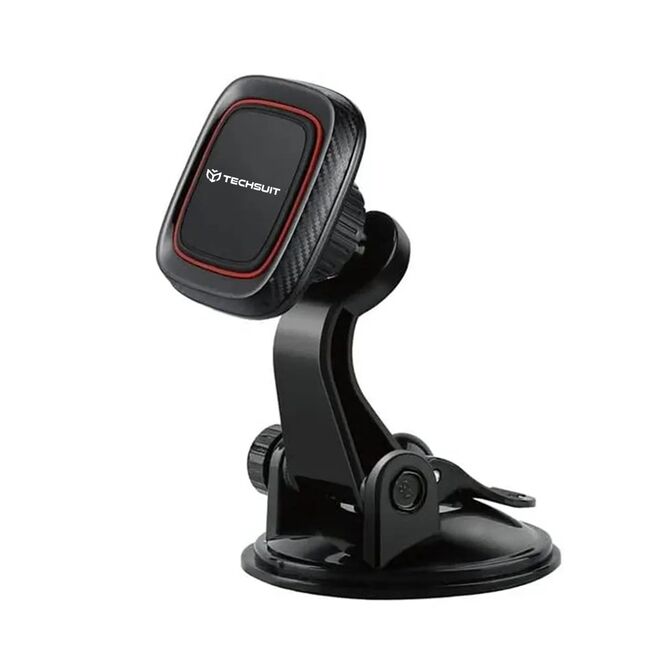 Suport Auto Magnetic pentru Bord cu Placute Metalice - Techsuit MagGrip (S6) - Negru / Rosy