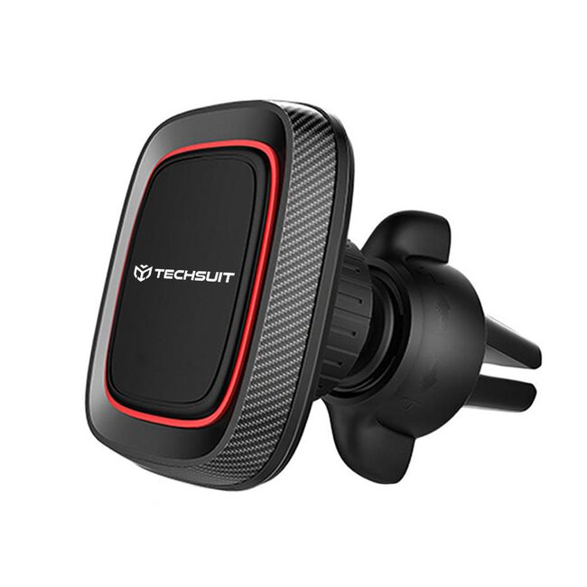 Suport Auto Magnetic pentru Grila de Ventilatie cu Placute Metalice - Techsuit MagGrip (S4) - Negru